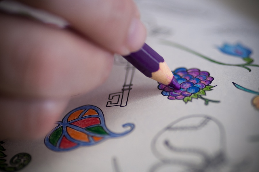 Elder care can use coloring to help seniors with dementia stay engaged.