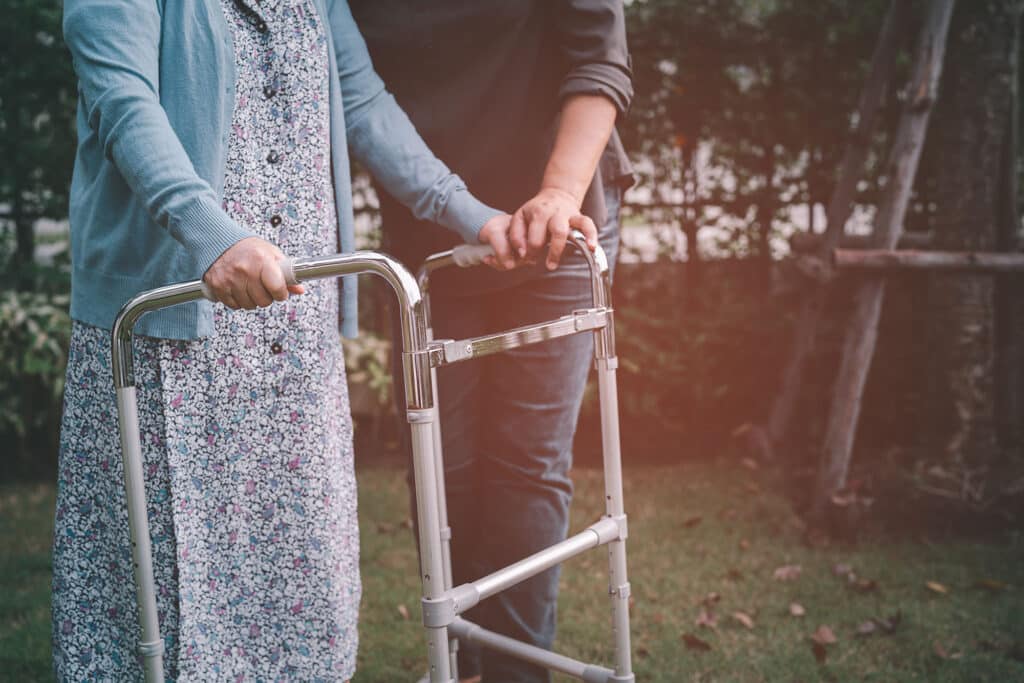 Post hospital care supports seniors with safe footwear, mobility aids, and guided recovery.